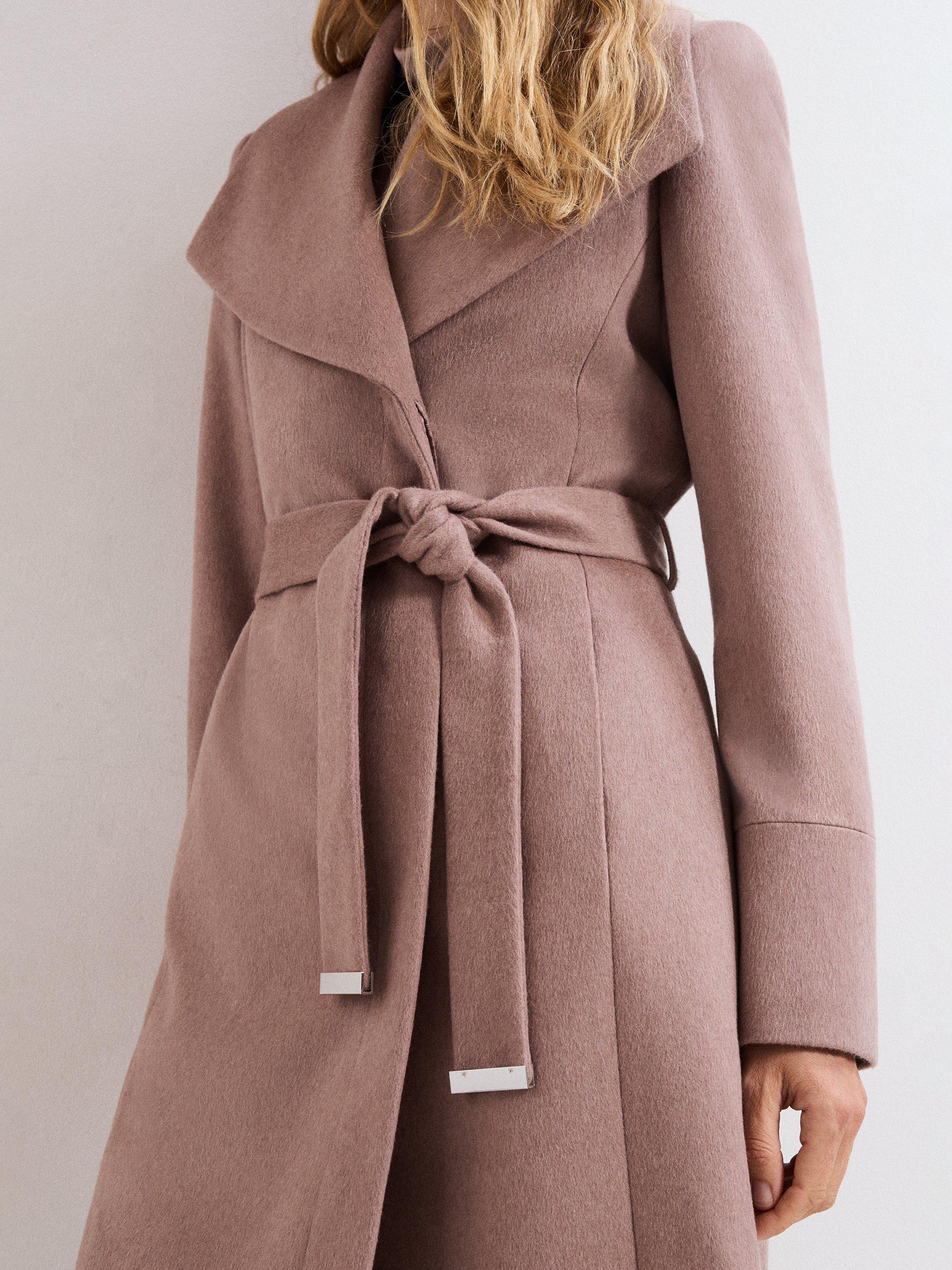 Product image 7 of 9, which shows Phase Eight Nicci Wool Rich Coat, Neutral, 8
