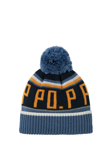 Polarn O. Pyret Kids' Wool Blend Bobble Hat, Bijou Blue