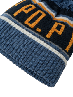 Polarn O. Pyret Kids' Wool Blend Bobble Hat - view 2, Bijou Blue