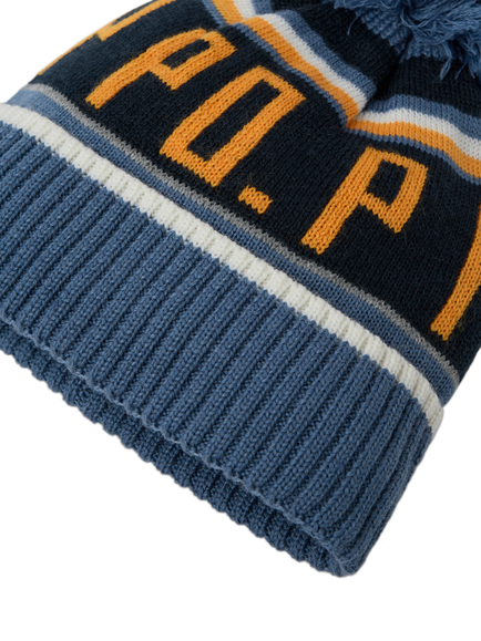 Polarn O. Pyret Kids' Wool Blend Bobble Hat - view 2, Bijou Blue
