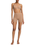 Nudea Longline Boyfriend Organic Cotton Rich Boxer Shorts, Mocha