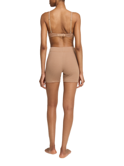 Nudea Longline Boyfriend Organic Cotton Rich Boxer Shorts, Mocha - view 2, Mocha