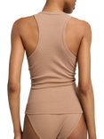 Nudea Racerback Organic Cotton Rich Vest Top, Mocha