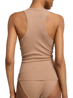 Nudea Racerback Organic Cotton Rich Vest Top, Mocha - view 2, Mocha