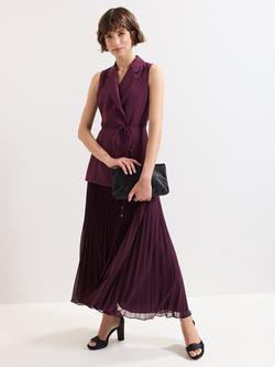 Phase Eight Becky Tuxedo Midi Dress, Burgundy, Burgundy