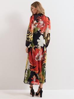 Phase Eight Eve Floral Long Sleeve Dress, Multi - view 2, Multi