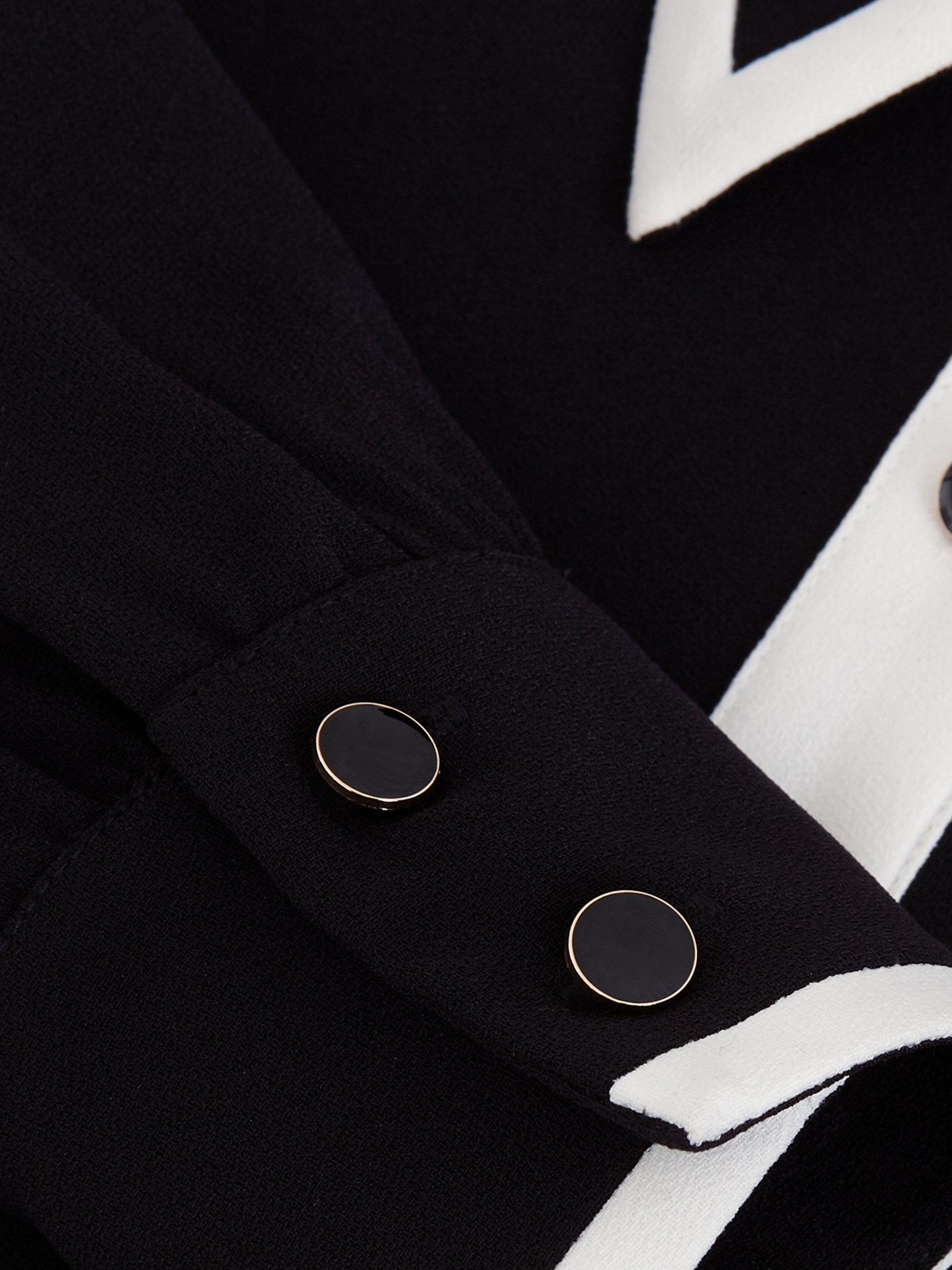 Product image 6 of 8, which shows Phase Eight Gina Colour Contrast Dress, Black, 6