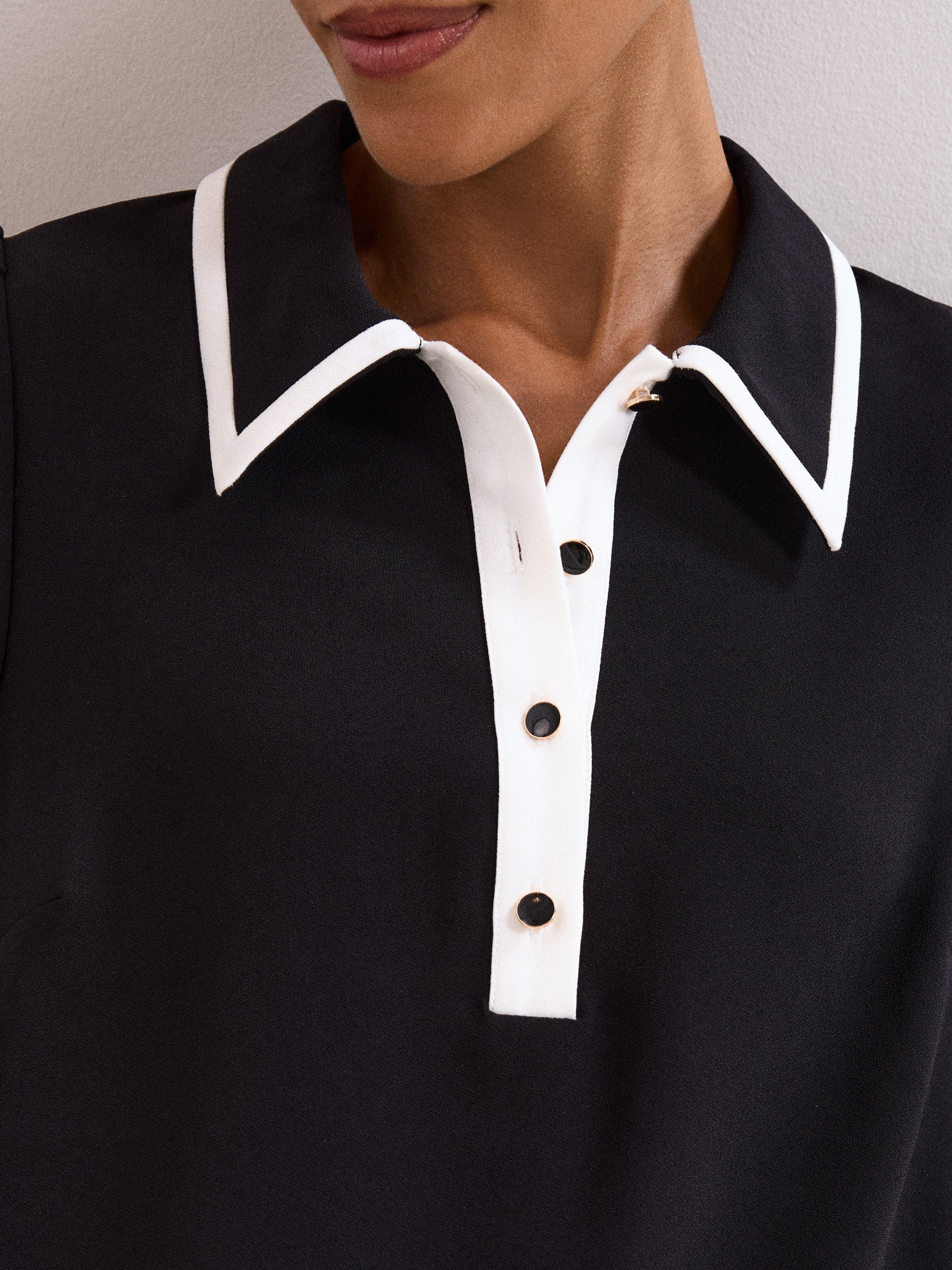 Product image 7 of 8, which shows Phase Eight Gina Colour Contrast Dress, Black, 6