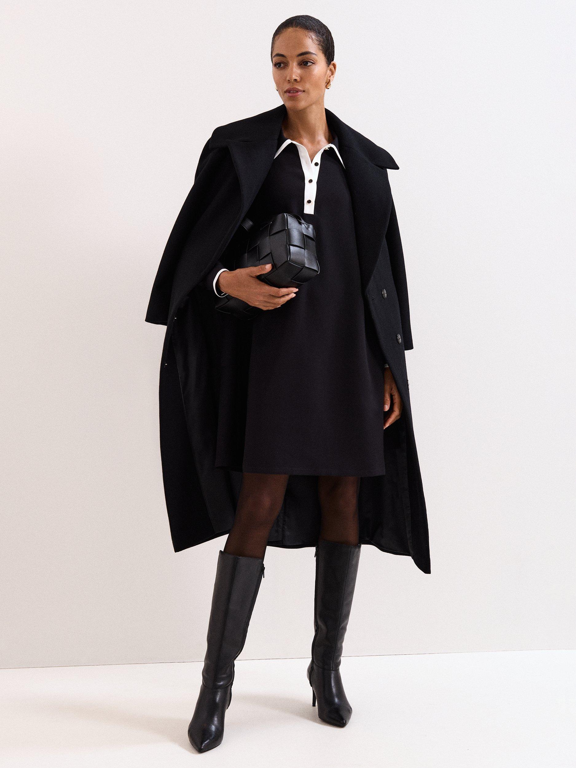 Product image 8 of 8, which shows Phase Eight Gina Colour Contrast Dress, Black, 6