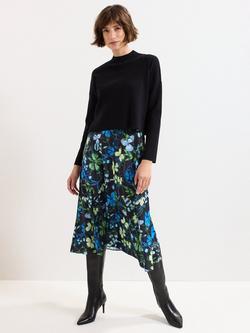 Phase Eight Izzy Floral Skirt Dress, Black/Multi, Black/Multi