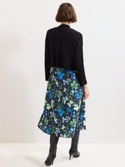 Phase Eight Izzy Floral Skirt Dress, Black/Multi - view 2, Black/Multi