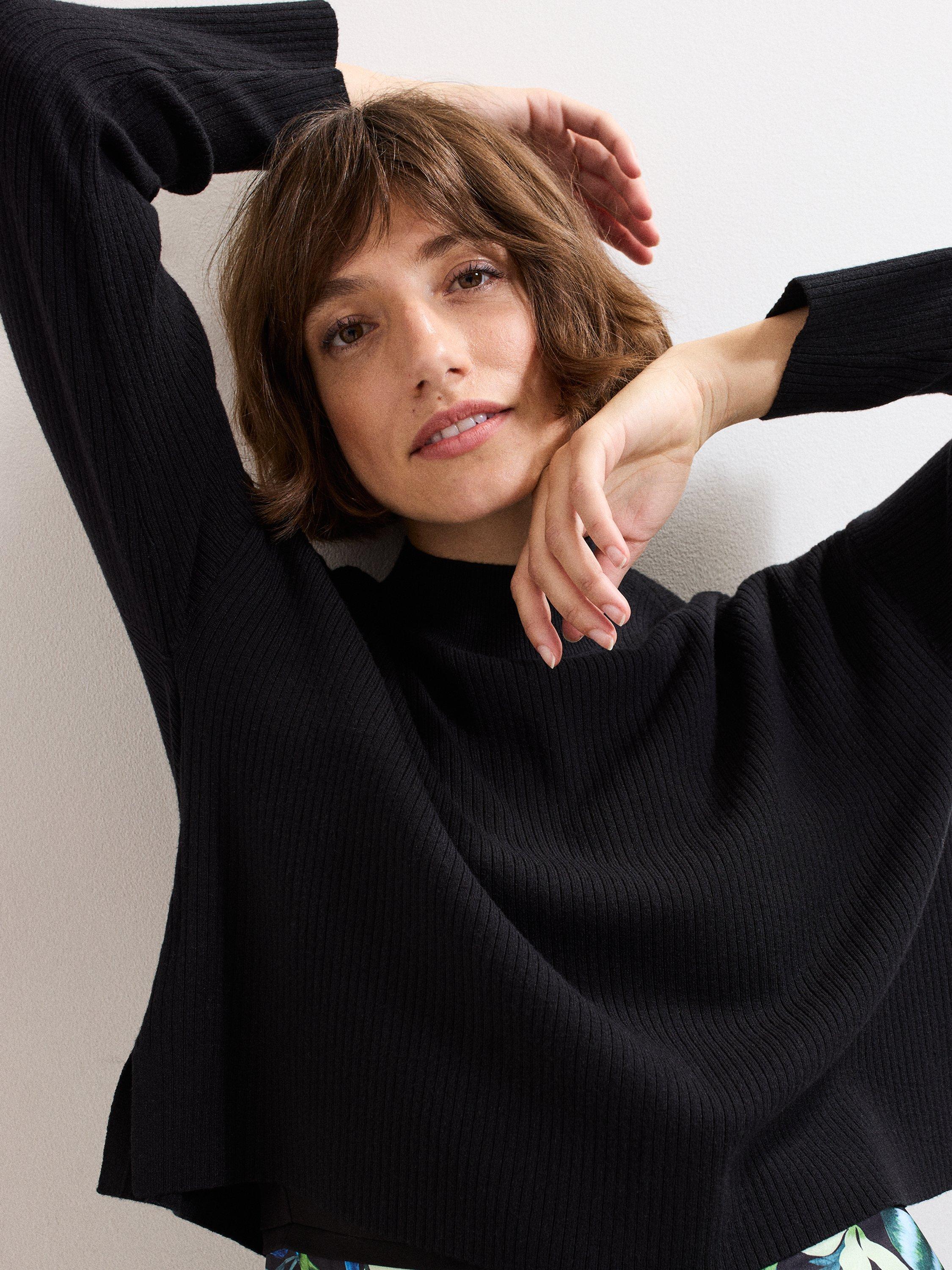 Product image 4 of 8, which shows Phase Eight Izzy Floral Skirt Dress, Black/Multi, 8