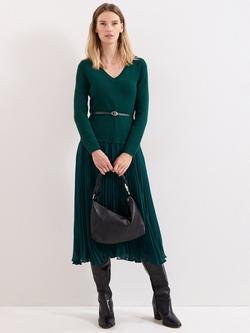 Phase Eight Kai Knitted Midi Dress, Green, Green