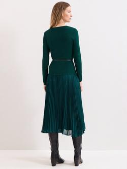 Phase Eight Kai Knitted Midi Dress, Green - view 2, Green