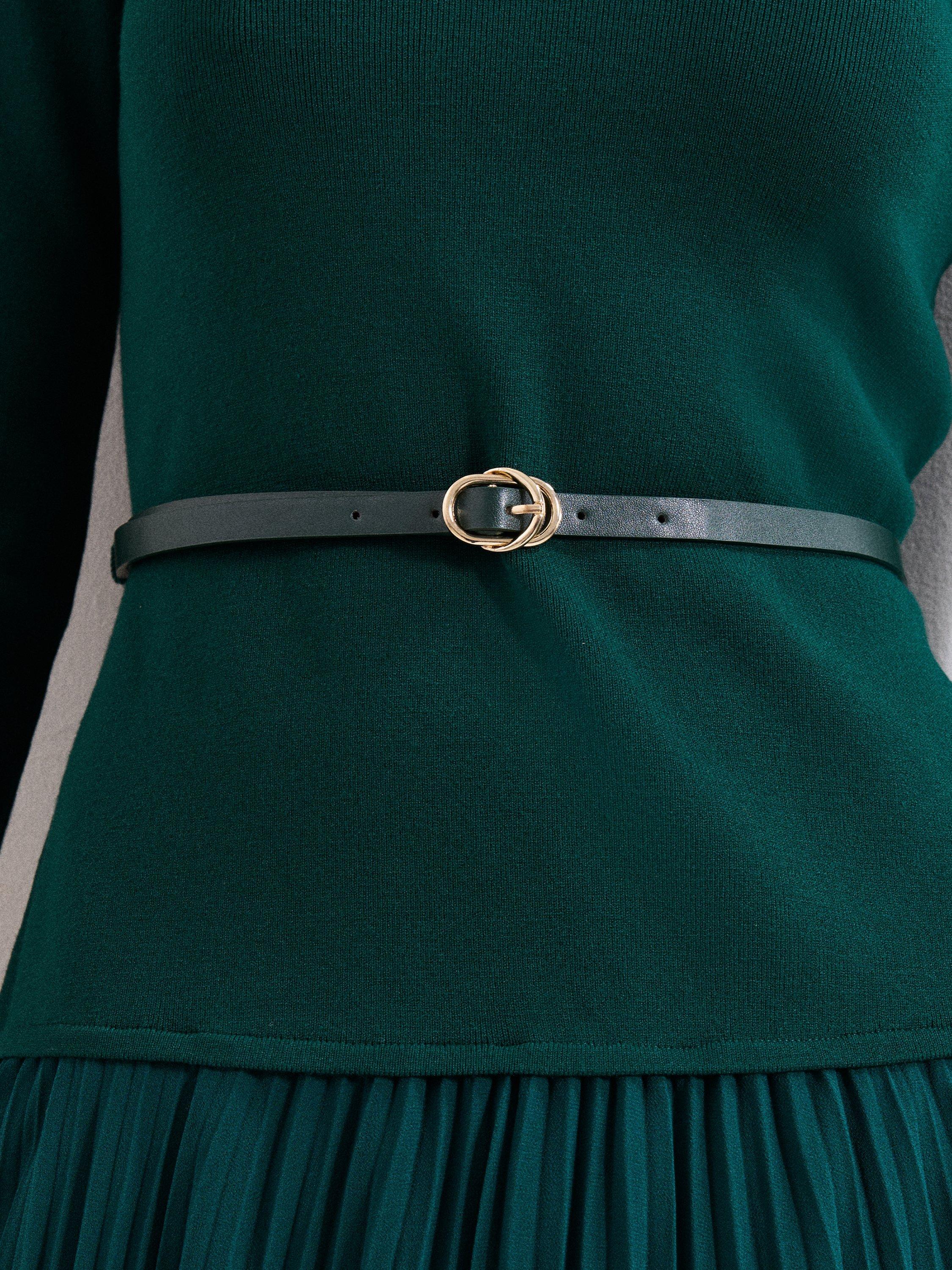 Product image 7 of 9, which shows Phase Eight Kai Knitted Midi Dress, Green, 8
