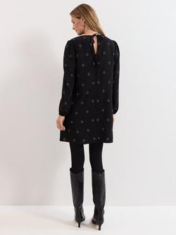 Phase Eight Lucia Stud Mini Dress, Black - view 2, Black