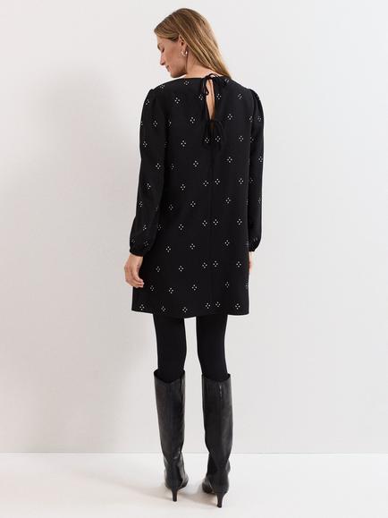 Phase Eight Lucia Stud Mini Dress, Black - view 2, Black