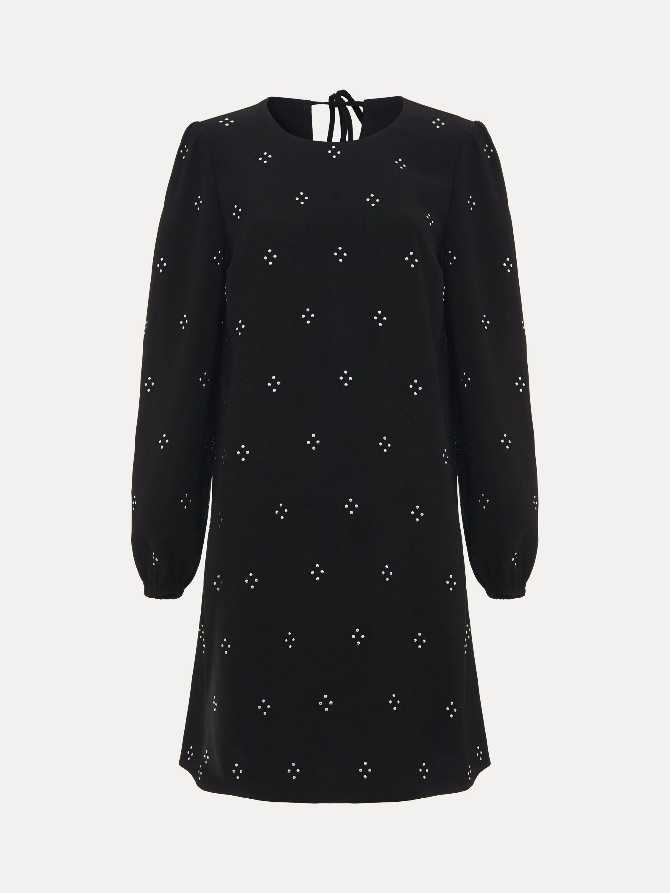 Product image 5 of 10, which shows Phase Eight Lucia Stud Mini Dress, Black, 6