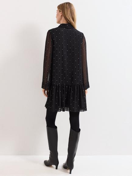 Phase Eight Tessa Foil Print Mini Dress, Black - view 2, Black