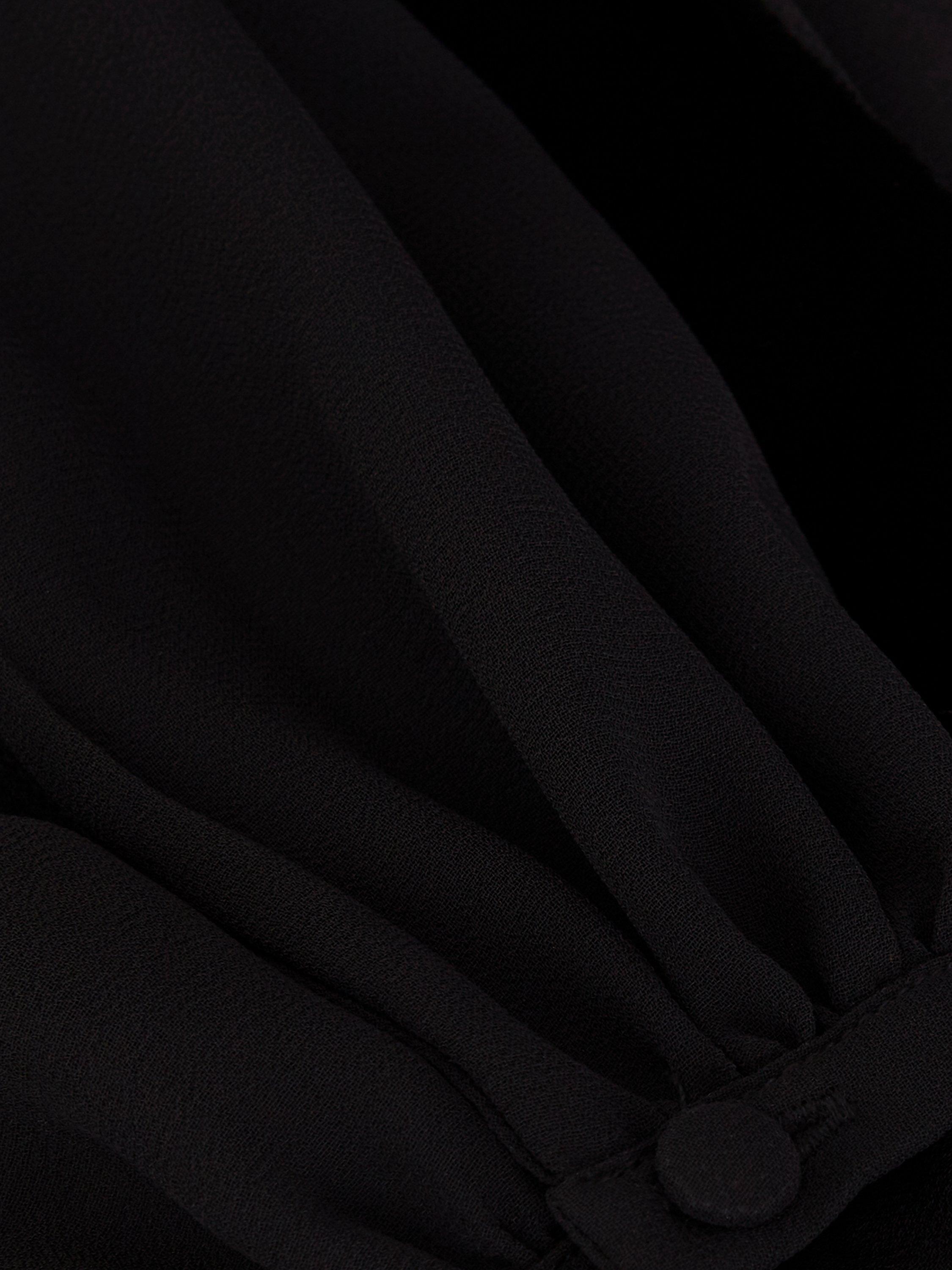 Product image 6 of 9, which shows Phase Eight Petite Sheer Sleeve Swing Dress, Black, 10