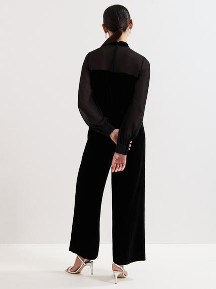 Phase Eight Magie Velvet Tuxedo Jumpsuit, Black - view 2, Black