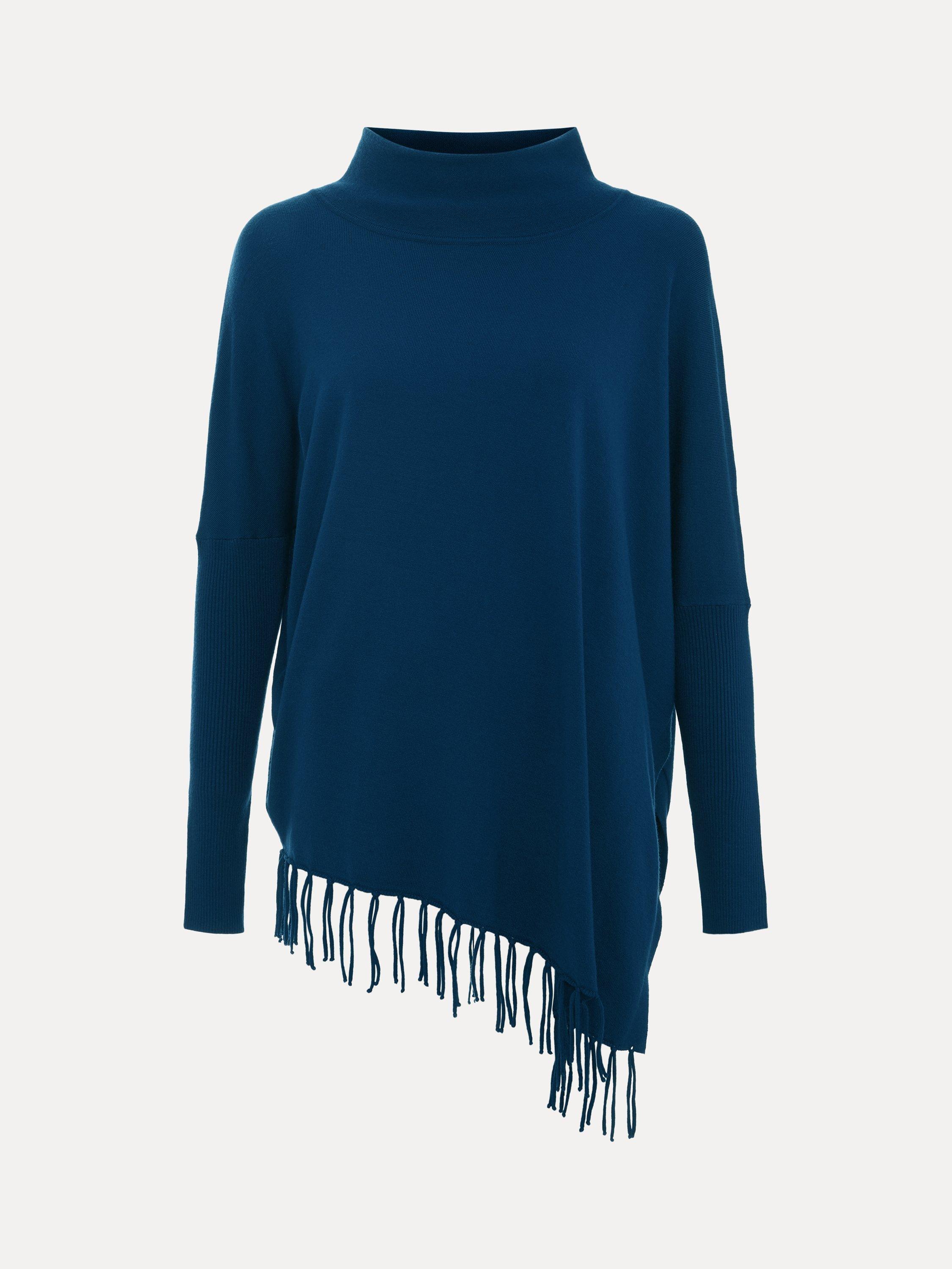 Product image 5 of 8, which shows Phase Eight Athena Knit Asymmetric Jumper, Blue, XS
