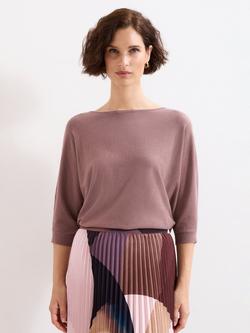 Phase Eight Cristine Knit Batwing Jumper, Brown, Brown