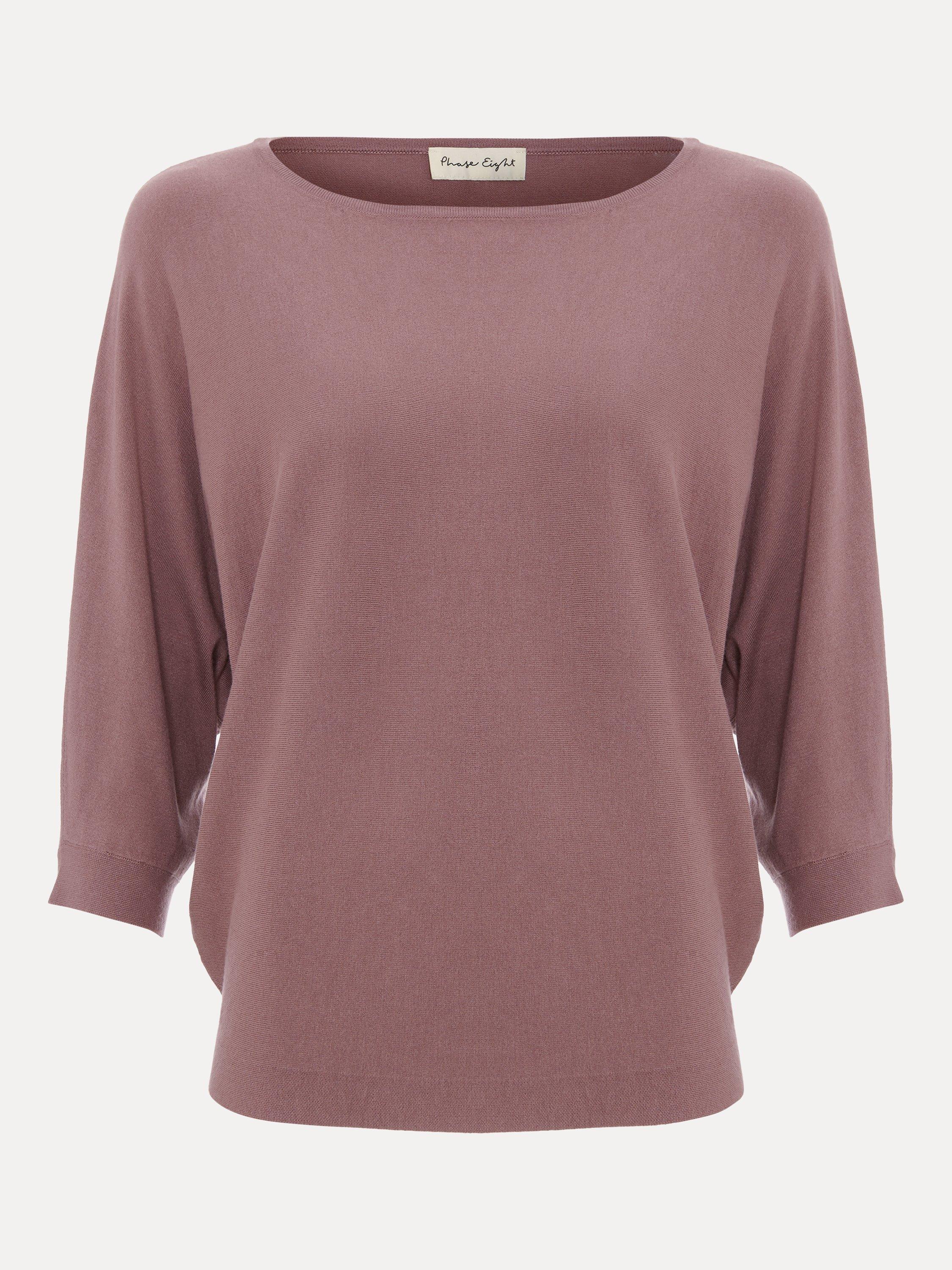 Product image 5 of 7, which shows Phase Eight Cristine Knit Batwing Jumper, Brown, XS