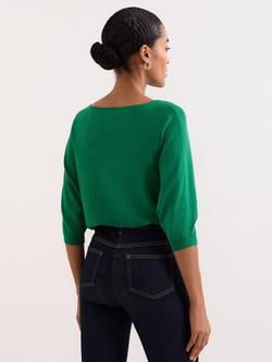 Phase Eight Cristine Knit Batwing Jumper containing LENZING™ ECOVERO™ Viscose - view 2, Green