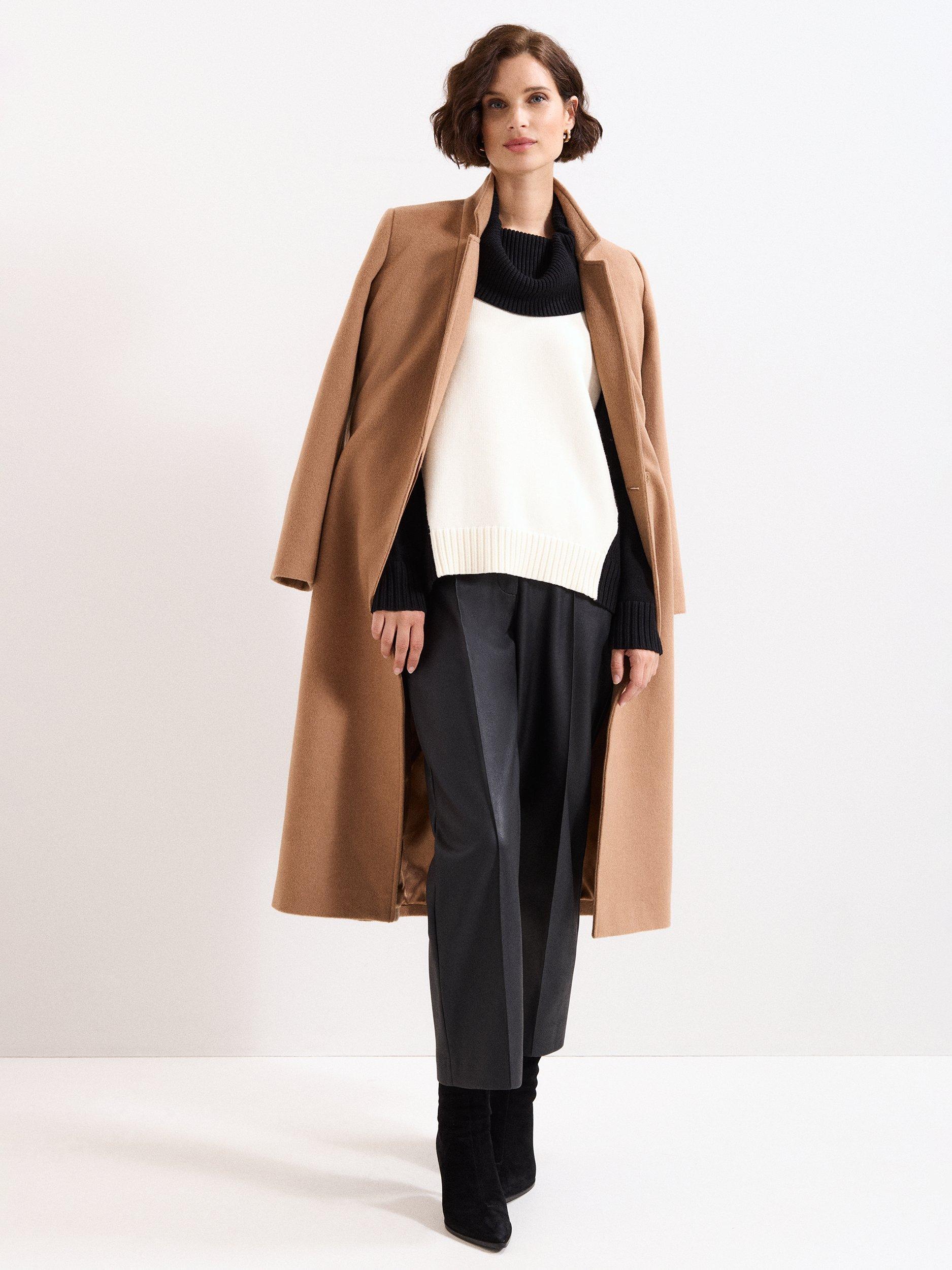 Product image 3 of 8, which shows Phase Eight Dara Colour Block Jumper, Black/Ivory, M