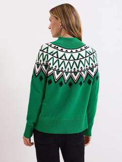 Phase Eight Karla Fair Isle Jumper, Green - view 2, Green