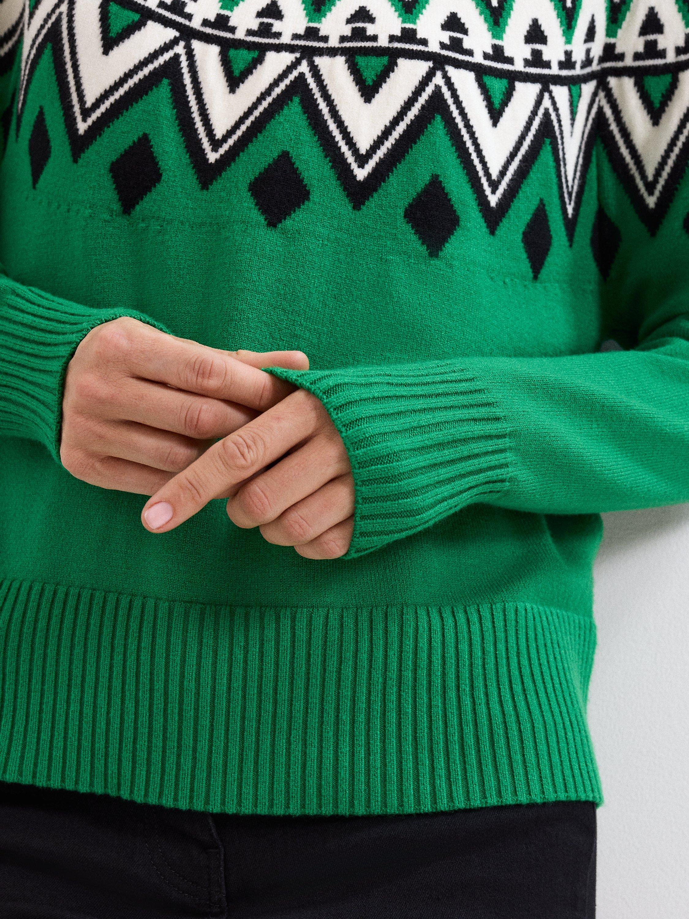 Product image 7 of 9, which shows Phase Eight Karla Fair Isle Jumper, Green, M