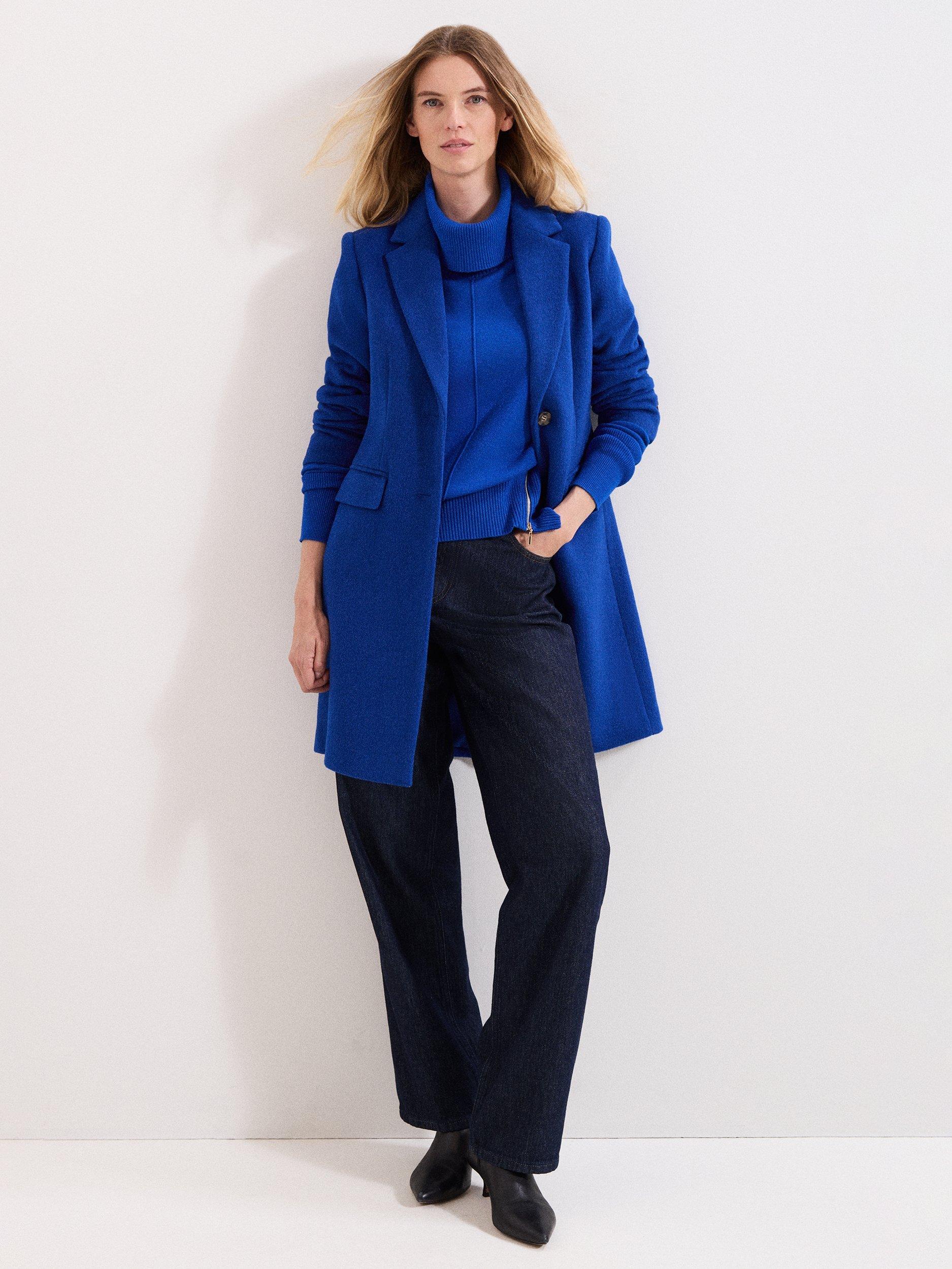 Product image 9 of 9, which shows Phase Eight Steph Zip Detail Jumper, Blue, XS