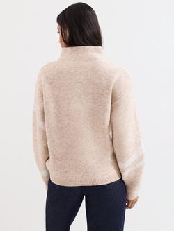 Phase Eight Stephanie Wool Blend Funnel Neck Jumper - view 2, Natural
