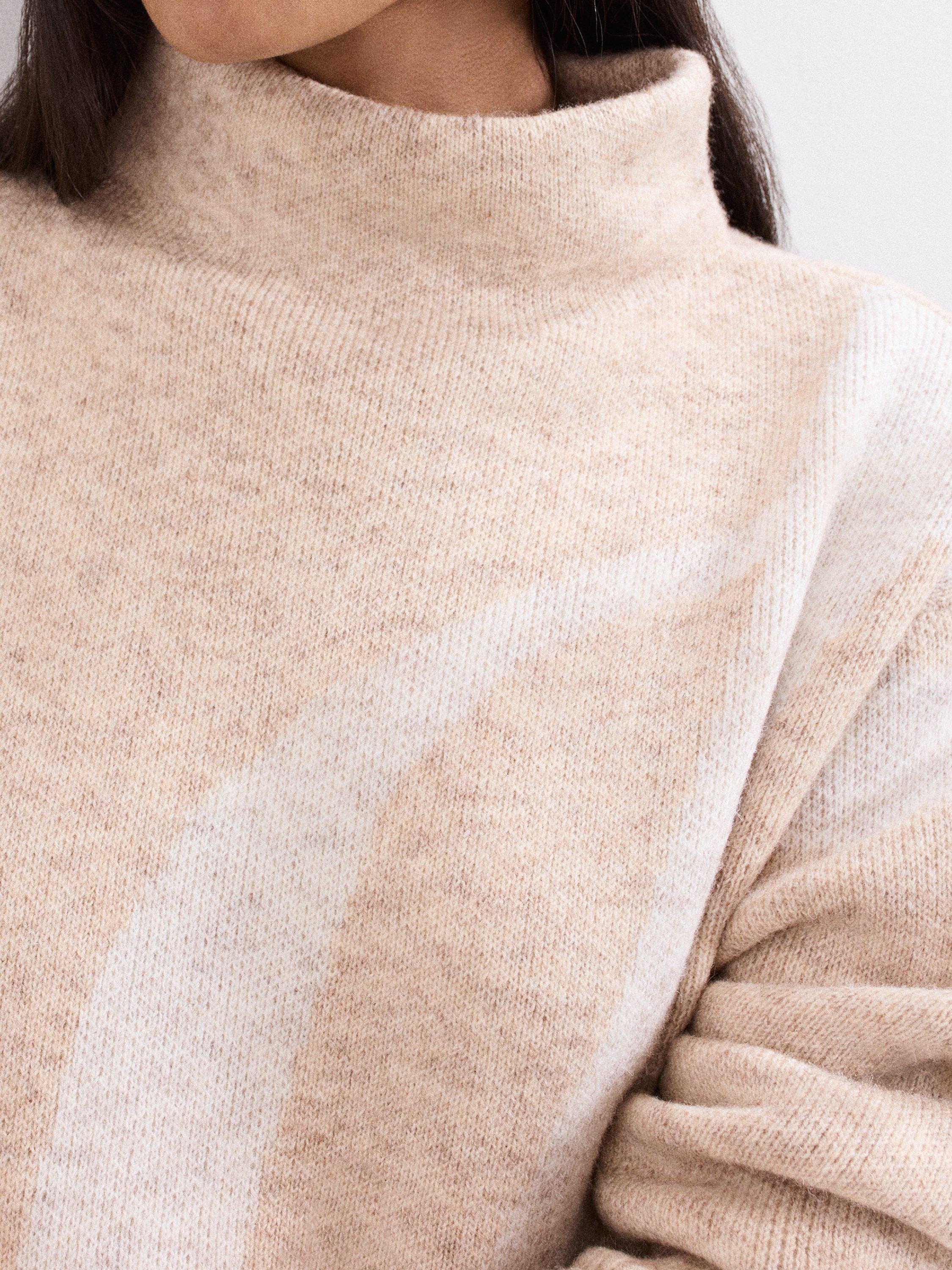 Product image 4 of 8, which shows Phase Eight Stephanie Wool Blend Funnel Neck Jumper, Natural, XS