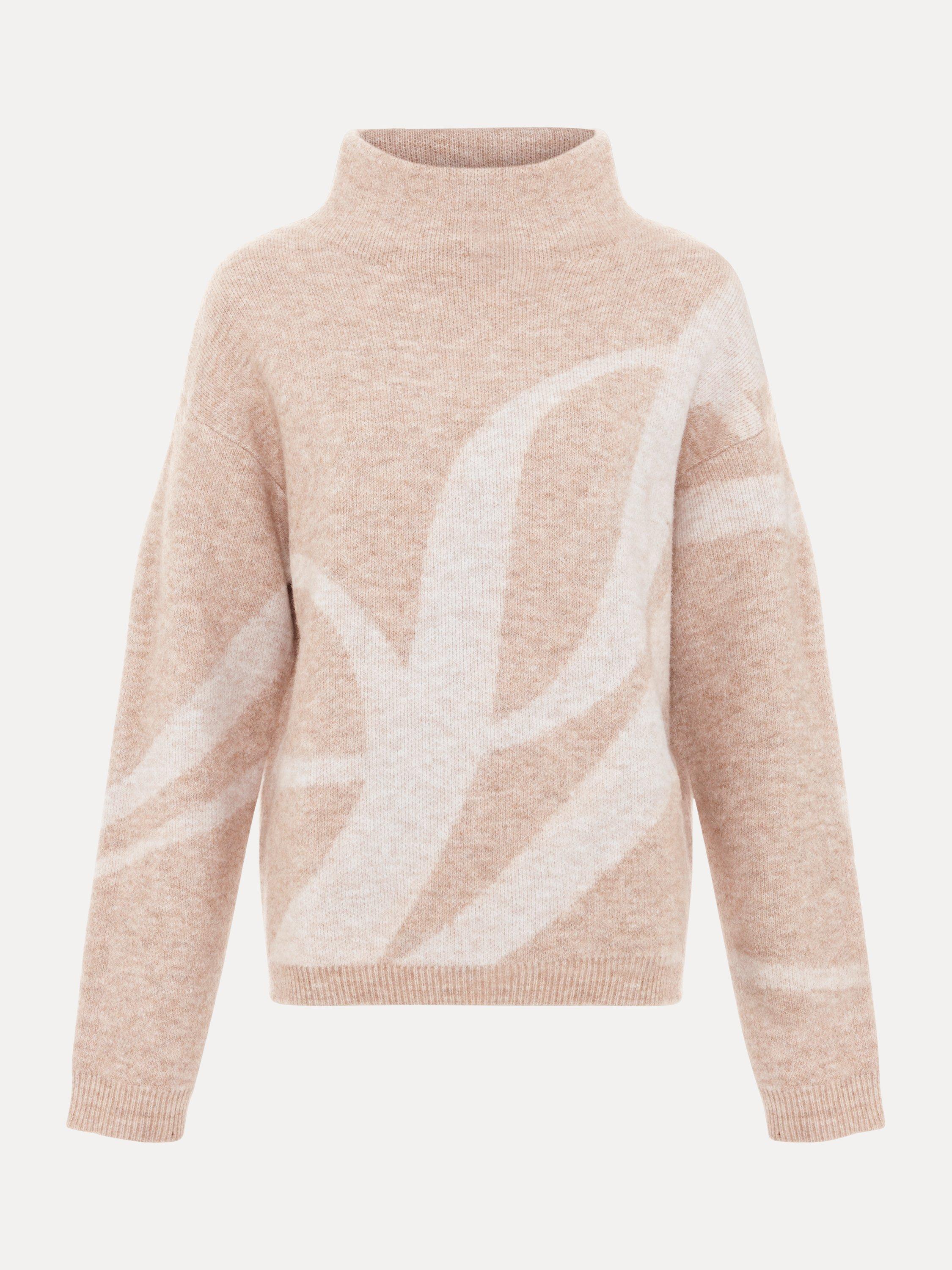 Product image 5 of 8, which shows Phase Eight Stephanie Wool Blend Funnel Neck Jumper, Natural, XS