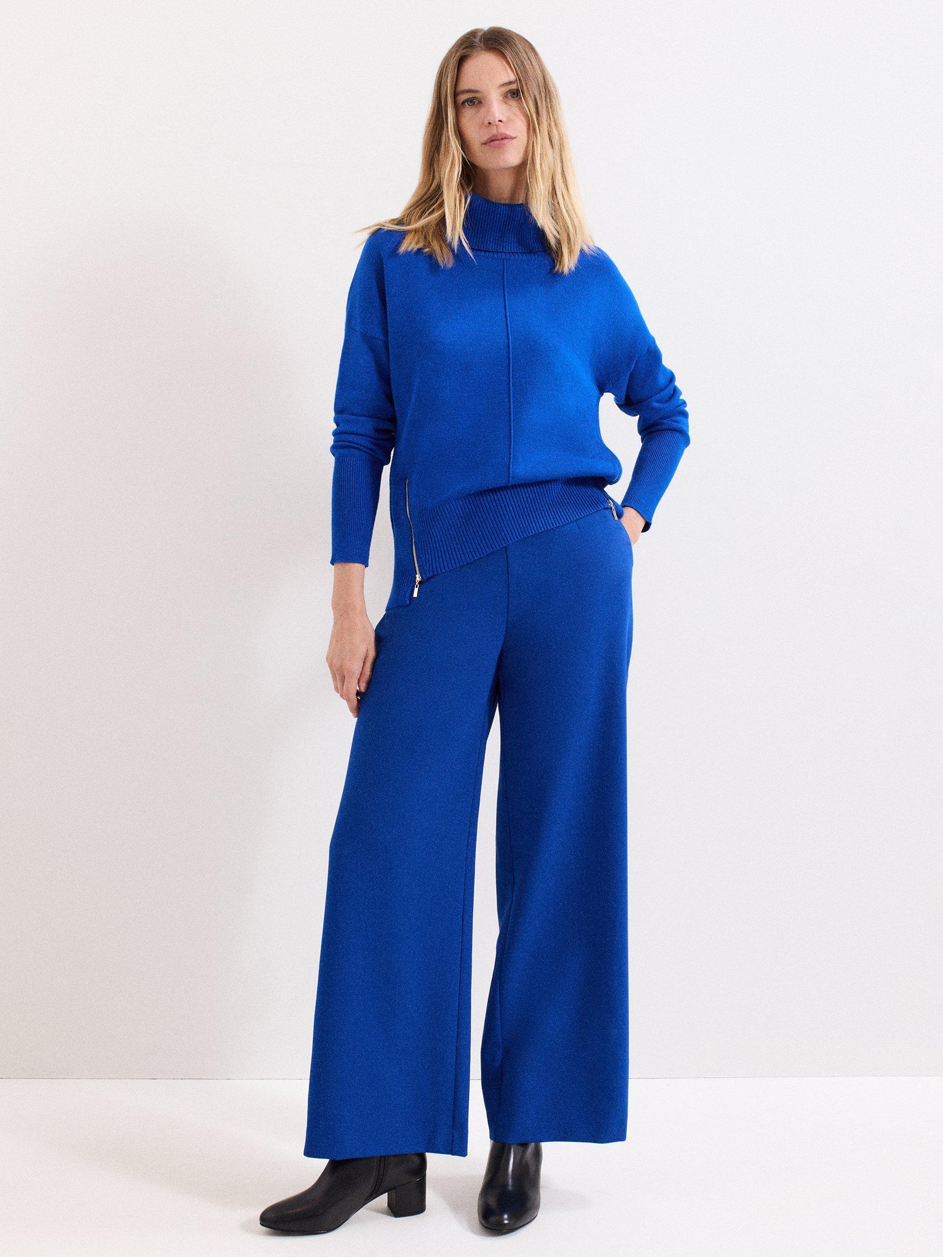 Product image 3 of 7, which shows Phase Eight Aubrie Tailored Trousers, Cobalt, 8