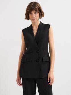Phase Eight Vari Double Breasted Waistcoat, Black, Black