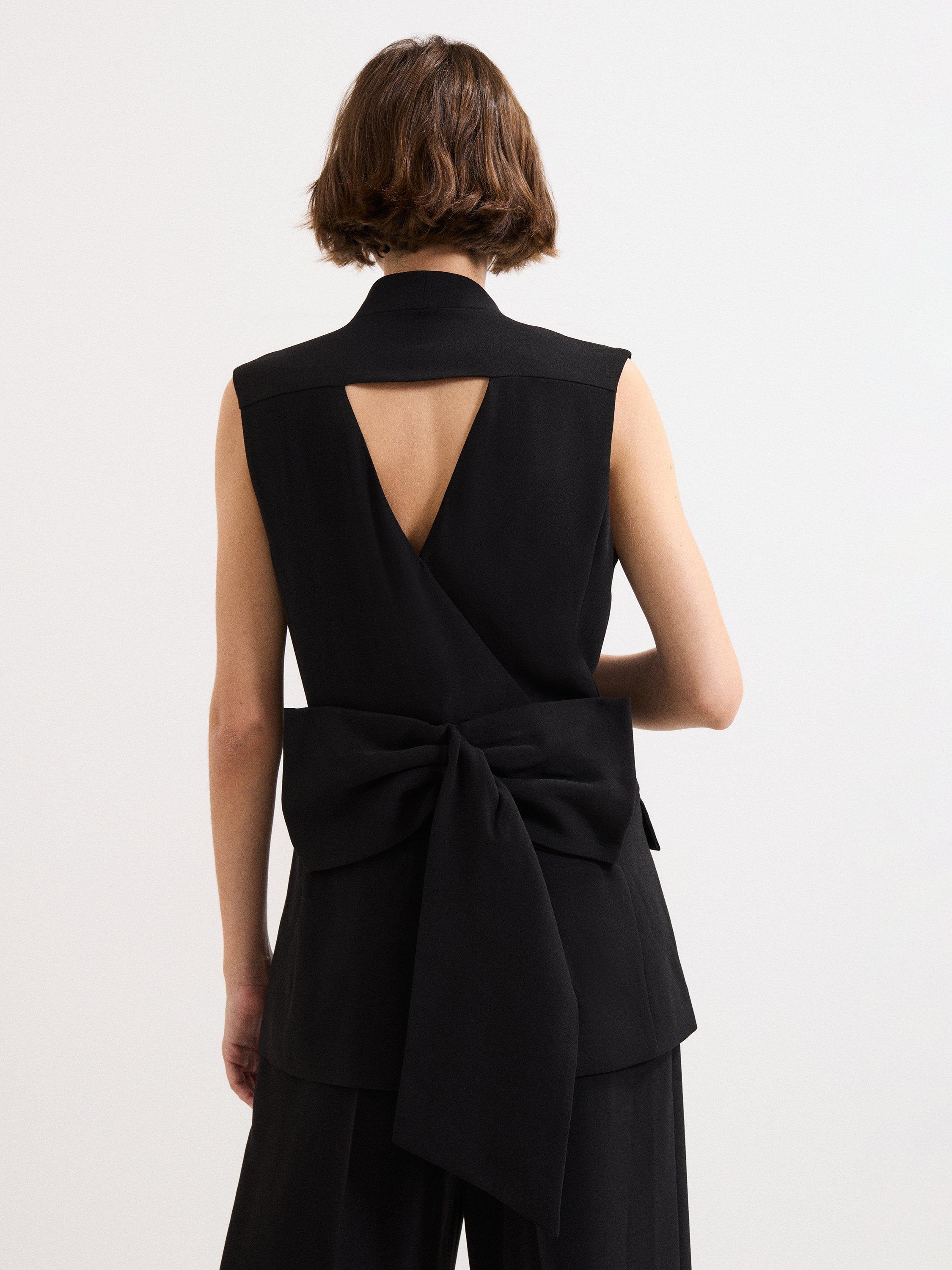 Product image 2 of 7, which shows Phase Eight Vari Double Breasted Waistcoat, Black, 8