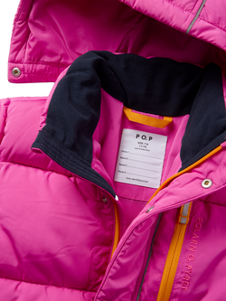 Polarn O. Pyret Kids' Puffer Ski Jacket, Pink - view 2, Pink