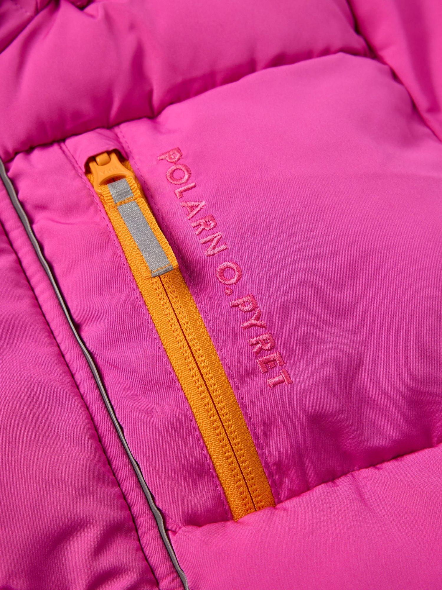 Product image 5 of 7, which shows Polarn O. Pyret Kids' Puffer Ski Jacket, Pink, 3-4 years