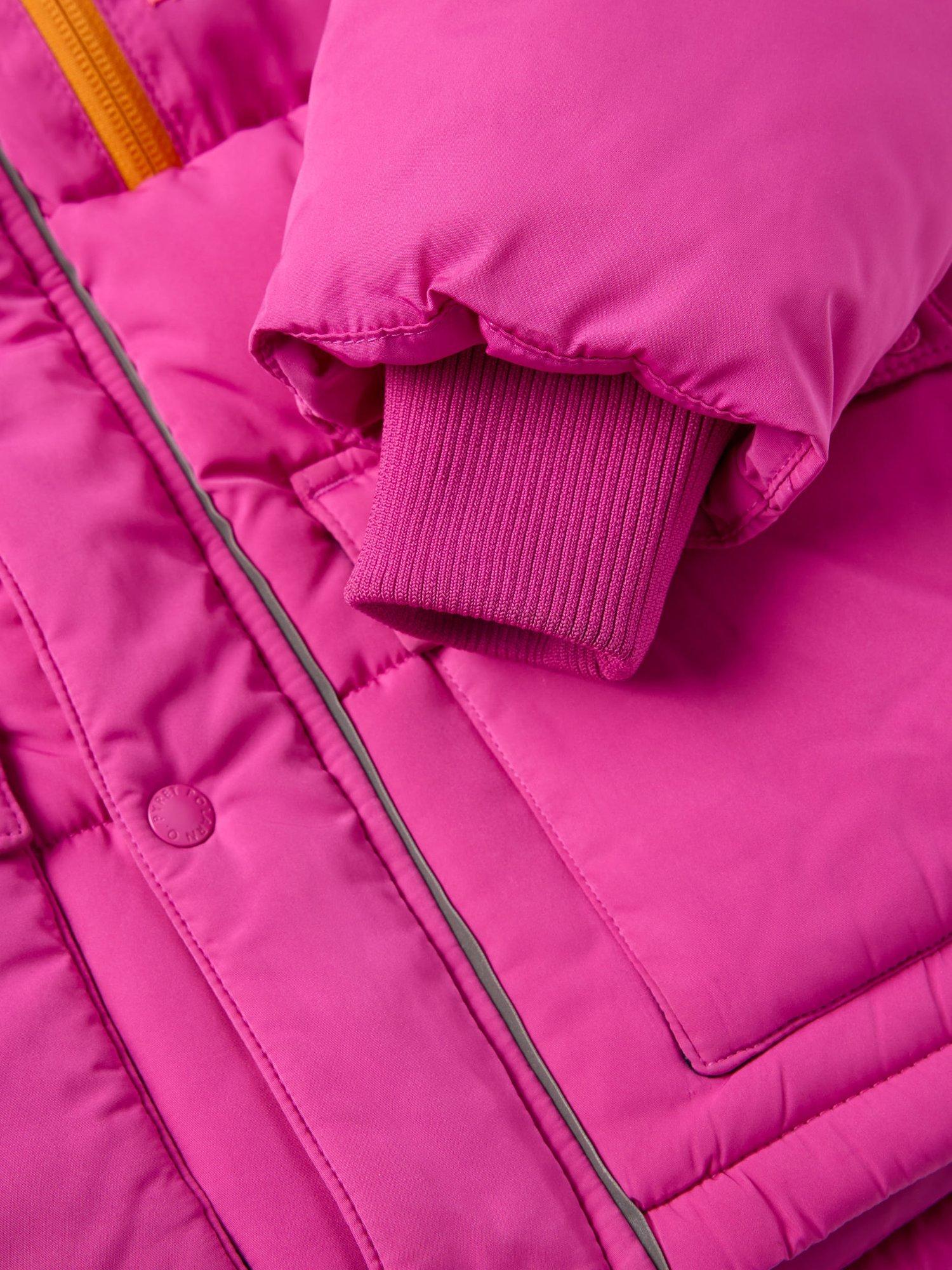 Product image 6 of 7, which shows Polarn O. Pyret Kids' Puffer Ski Jacket, Pink, 3-4 years