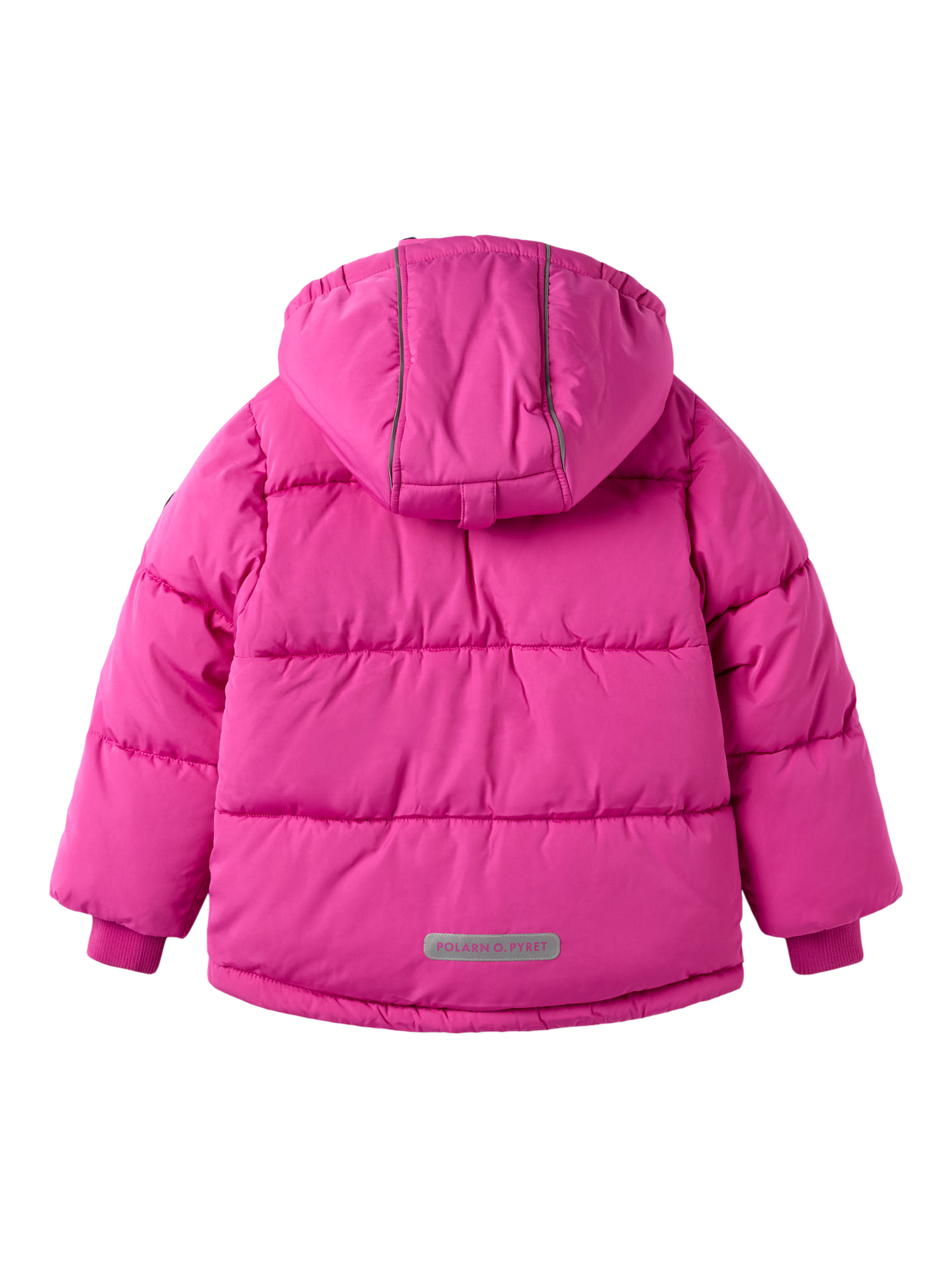 Product image 7 of 7, which shows Polarn O. Pyret Kids' Puffer Ski Jacket, Pink, 3-4 years