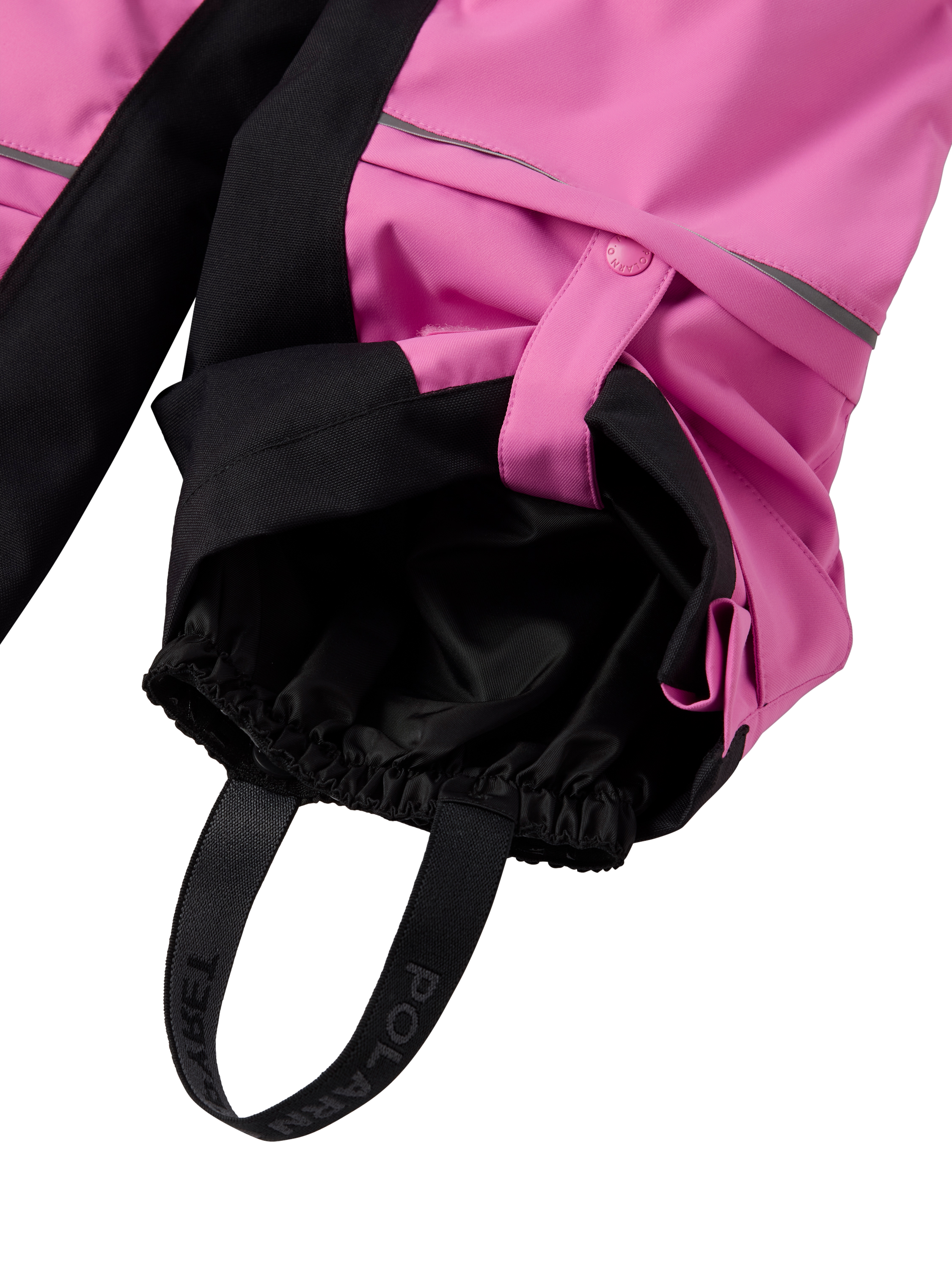 Product image 7 of 9, which shows Polarn O. Pyret Kids' Padded Ski Trousers, Pink, 3-4 years