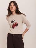 Mint Velvet Cotton Blend Cherry Print Knit Jumper