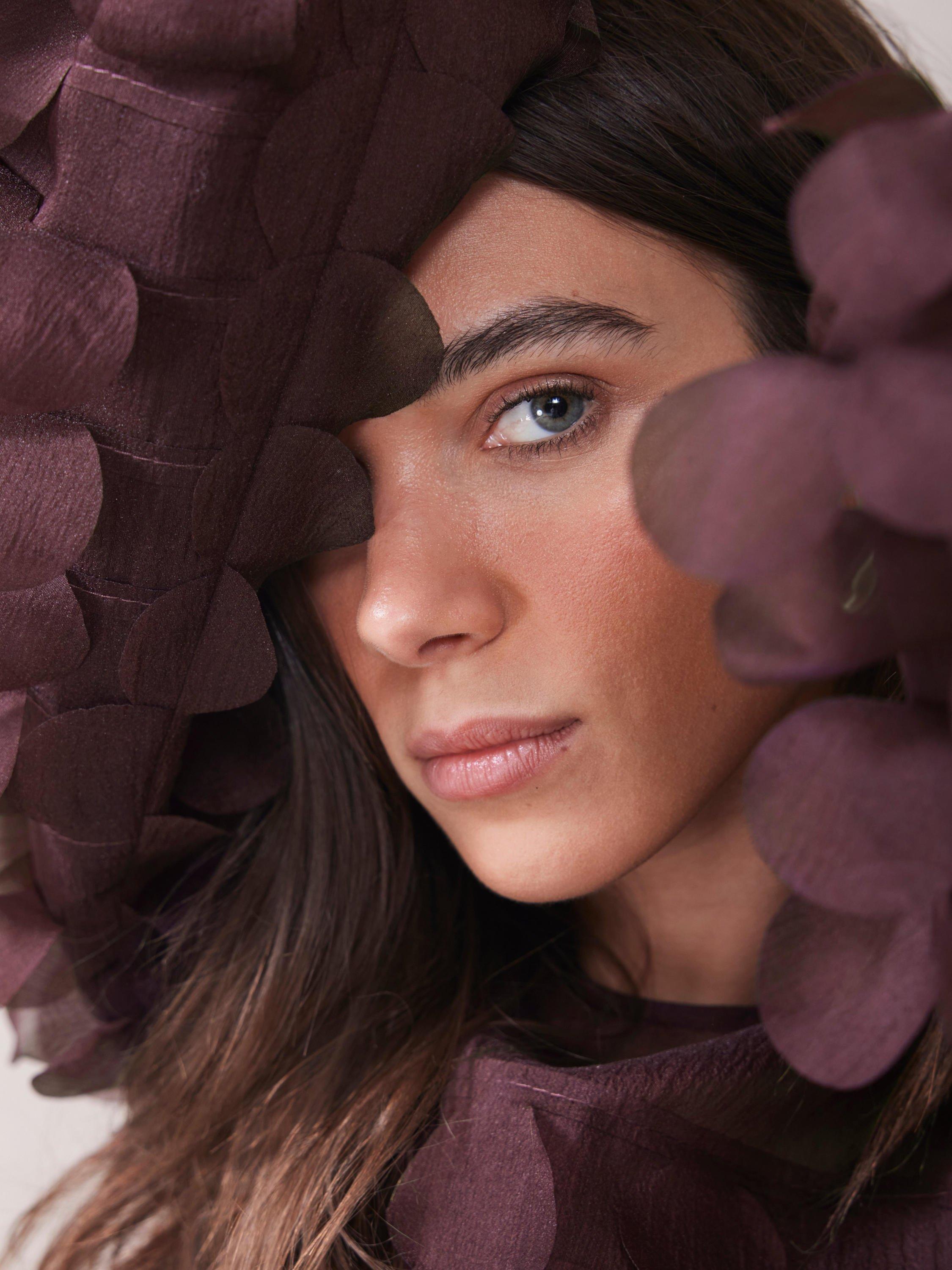 Product image 4 of 8, which shows Mint Velvet Textured Disc Top, Red Burgundy, 8