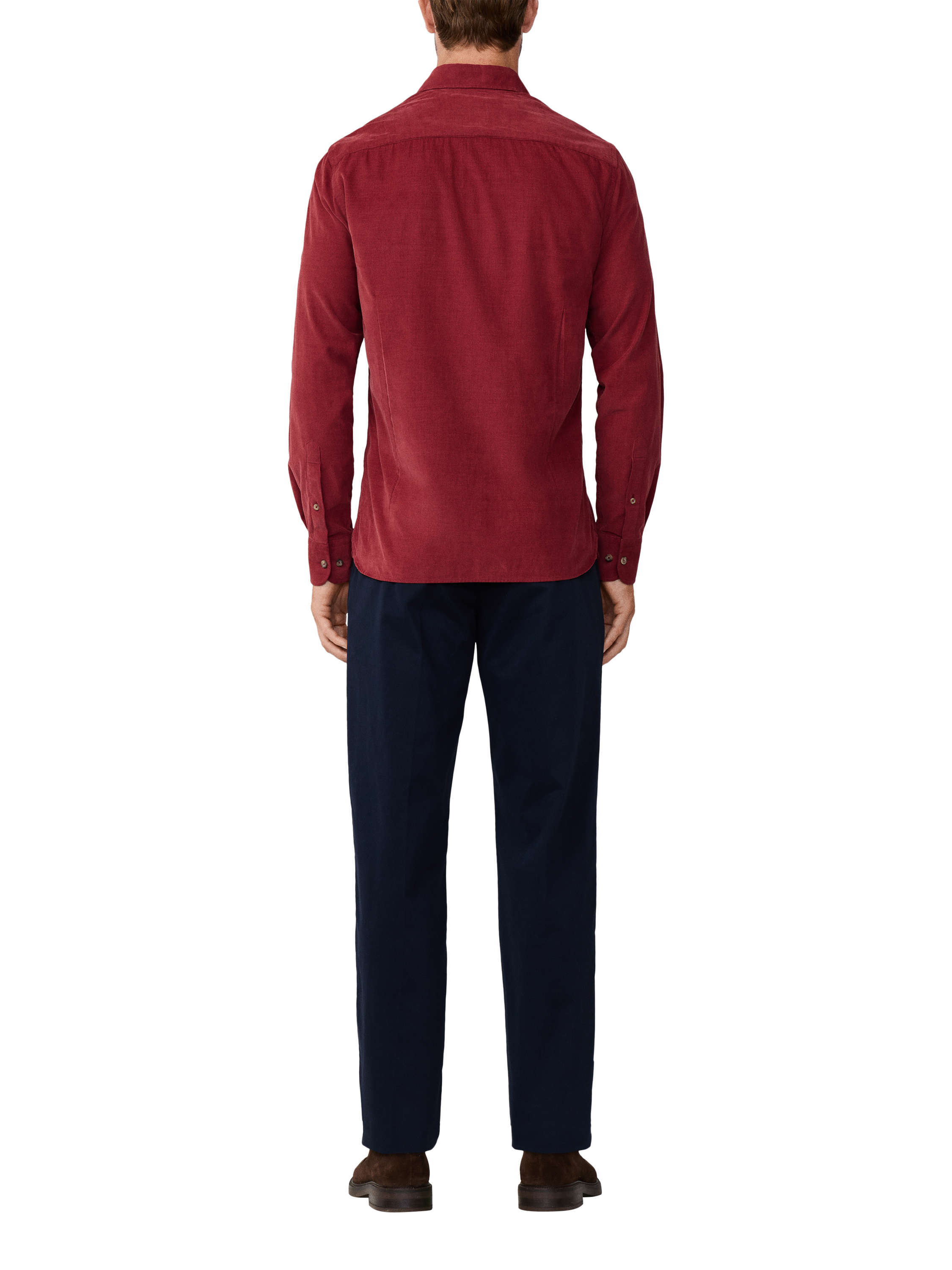 Product image 3 of 7, which shows Hackett London Fine Needle Corduroy Shirt, Burnt Red, L