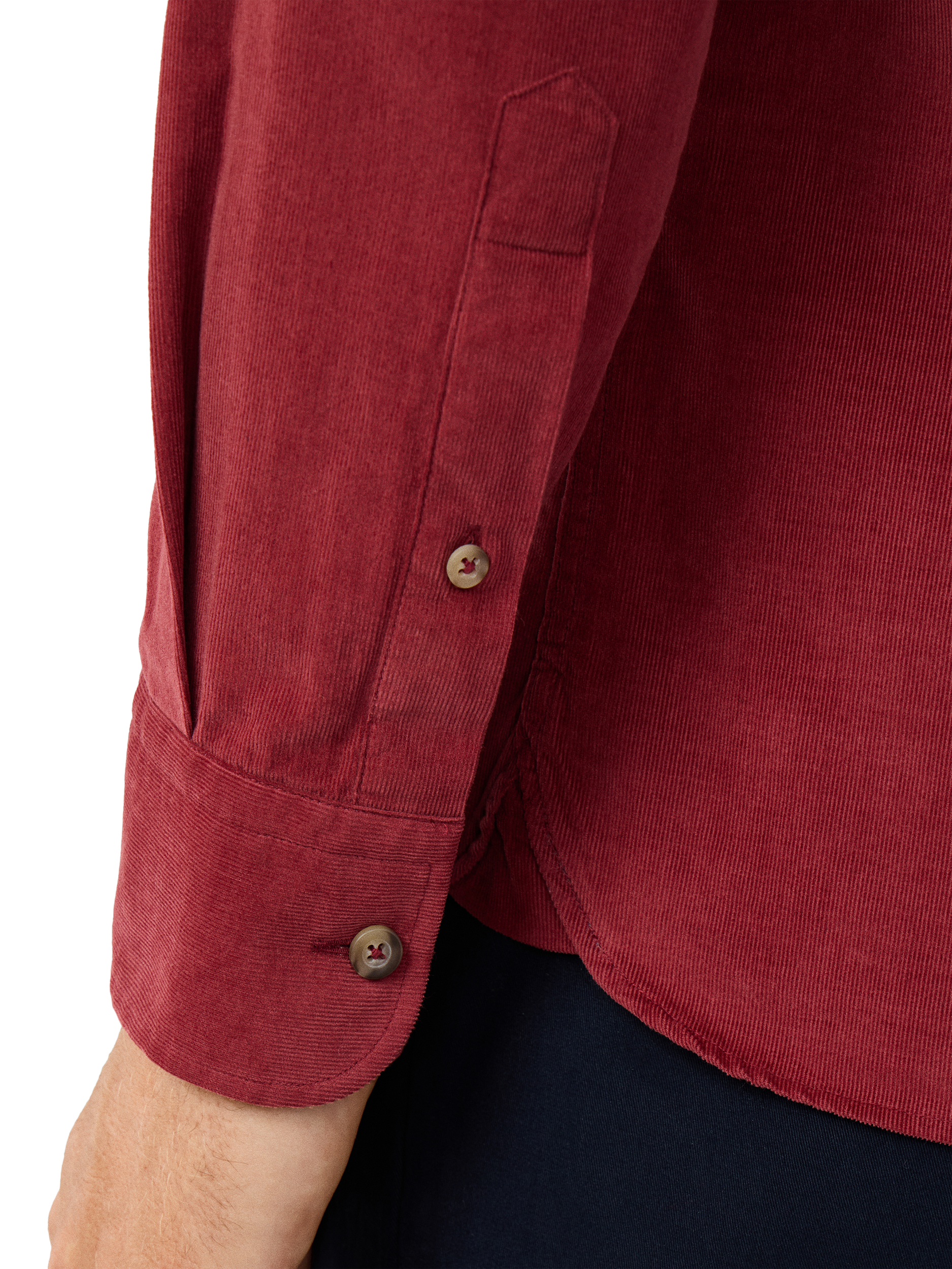 Product image 5 of 7, which shows Hackett London Fine Needle Corduroy Shirt, Burnt Red, L