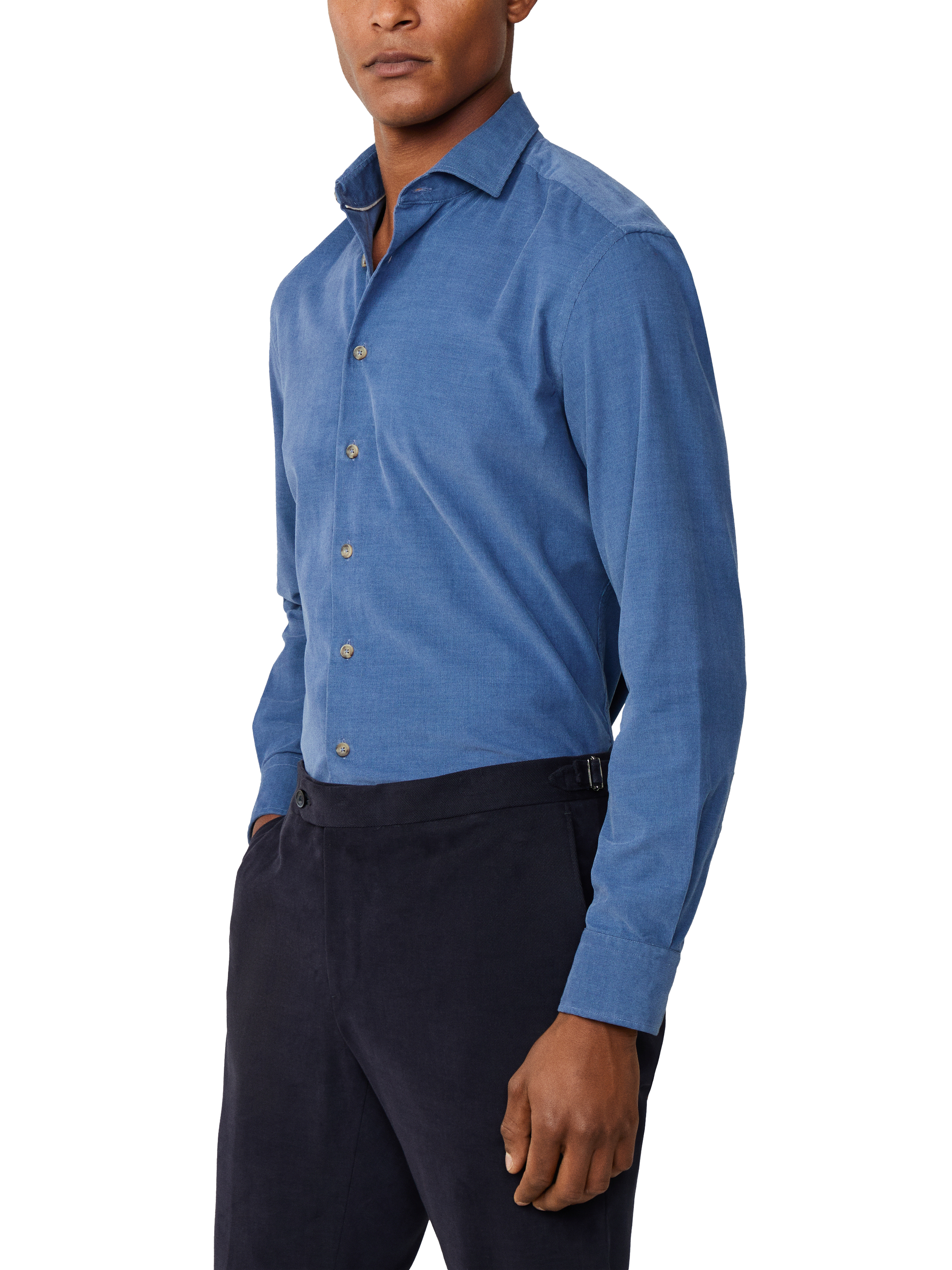 Product image 6 of 7, which shows Hackett London Cotton Tailored Fit Shirt, Eton Blue, L