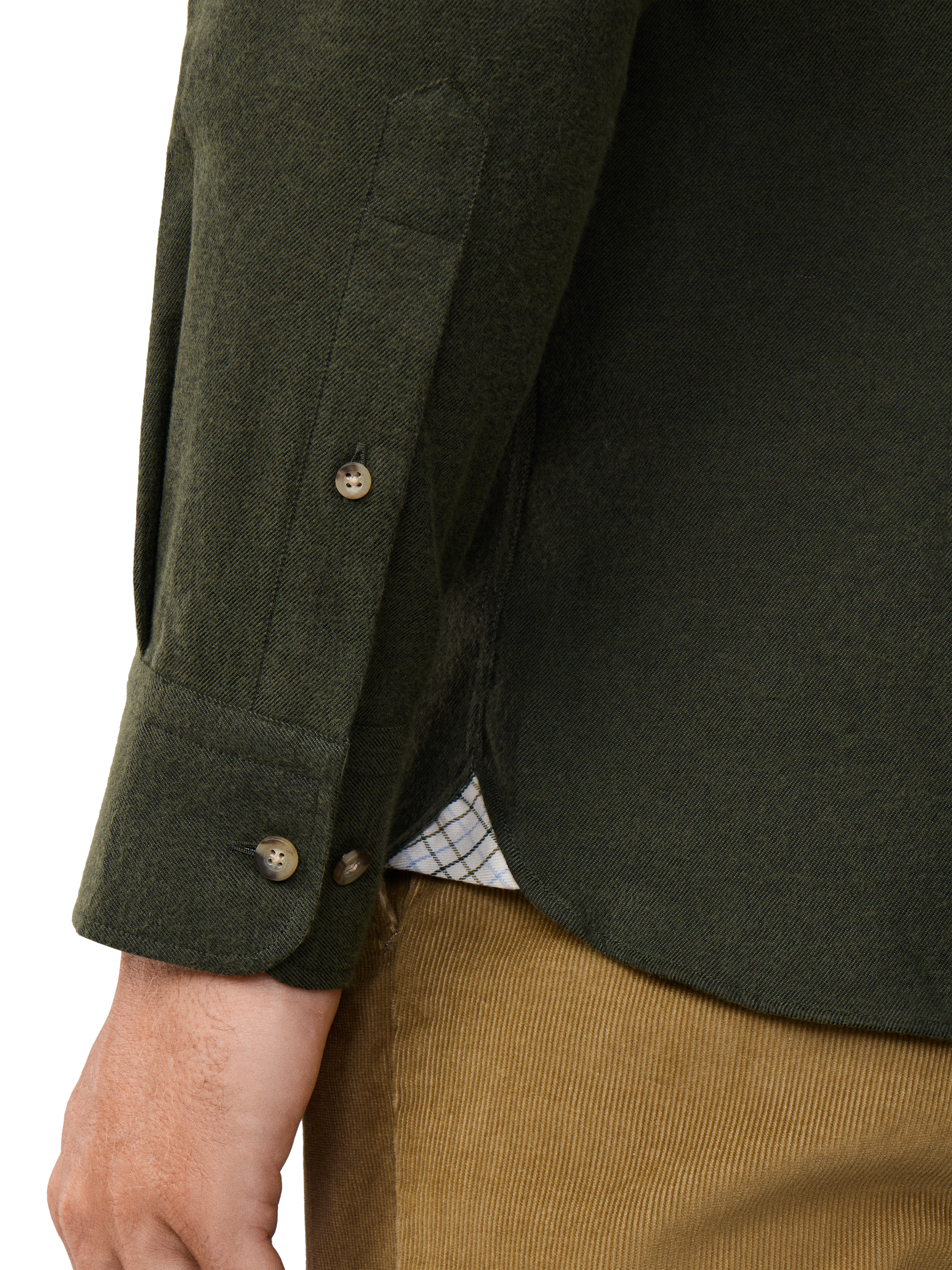 Product image 5 of 7, which shows Hackett London Cotton Long Sleeve Collar Shirt, Cargo Green, XXL